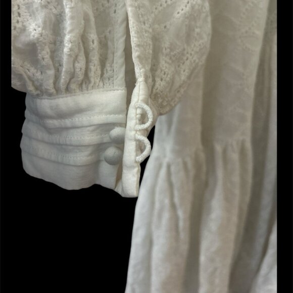 Asa Fashion White Eyelet Prairie Long-Sleeve Festival Dress - Picture 2 of 3